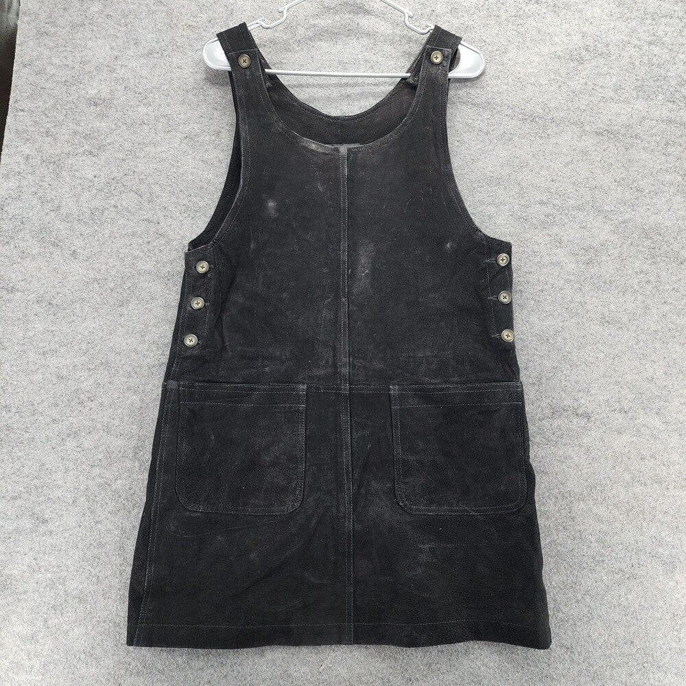 Metropolitan New York 10001 Leather Dress Womens 5/6 Black Sleeveless